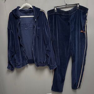 FUBU Navy Blue Tracksuit with Cream Accents